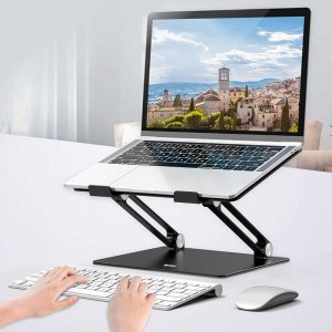 4kom.pl Aluminiowa podstawka stolik stojak pod laptopa Mozos LS1-ALU Czarna 1