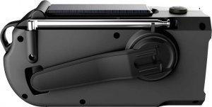 Radio 4kom.pl Radio solarne Dynamo AM/FM MOZOS ER-01 5000mAh awaryjne na korbę latarka SOS PowerBank czarne 7