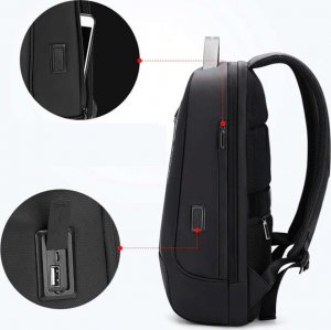 Plecak 4kom.pl Plecak antykradzieżowy Fenruien wodoodporny na laptopa do 15.6" wielofunkcyjny z portem USB Czarny 3