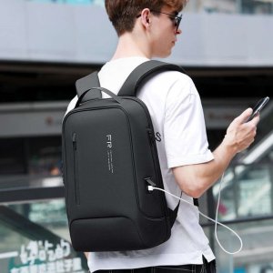 Plecak 4kom.pl Plecak antykradzieżowy Fenruien wodoodporny na laptopa do 15.6" wielofunkcyjny z portem USB Czarny 6