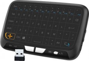 Klawiatura + mysz Alogy Bezprzewodowa dotykowa Klawiatura ekranowa USB Alogy Smart TV + touchpad H18 Czarna + Myszka BT + Podstawka regulowana 2