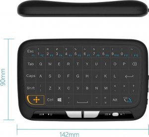 Klawiatura + mysz Alogy Bezprzewodowa dotykowa Klawiatura ekranowa USB Alogy Smart TV + touchpad H18 Czarna + Myszka BT + Podstawka regulowana 5