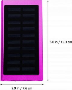 Latarka 4kom.pl PowerBank Solarny wodoodporny bank energii latarka LED ładowarka zewnętrzna Power Bank USB 20000mAh Różowy 1