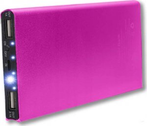 Latarka 4kom.pl PowerBank Solarny wodoodporny bank energii latarka LED ładowarka zewnętrzna Power Bank USB 20000mAh Różowy 4