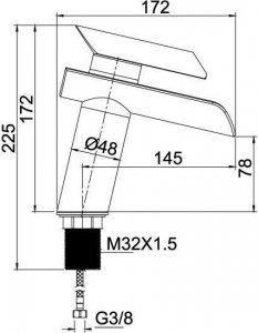 Bateria umywalkowa Oceanic Bateria umywalkowa i umywalkowa - Mechaniczna - OCEANIC - Matowa czern - Kaskadowa - Z mosiadzu i szkla 4
