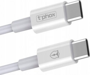 Kabel USB T-Phox USB-C - USB-C 1 m Biały (TPRZ008317) 2