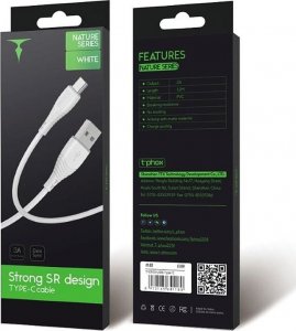 Kabel USB T-Phox USB-C - USB-C 1.2 m Biały (AKC006662) 5