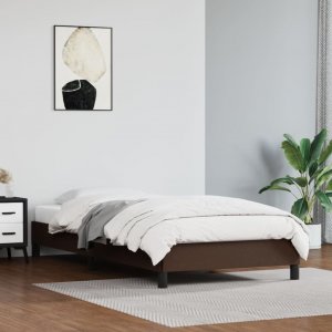 vidaXL vidaXL Rama łóżka, brązowe, 90x200 cm, obite sztuczną skórą 1