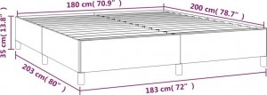 vidaXL vidaXL Rama łóżka, czarna, 180x200 cm, obite sztuczną skórą 9