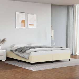 vidaXL vidaXL Rama łóżka, kremowe, 180x200 cm, obite sztuczną skórą 1