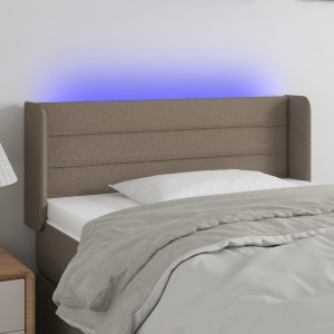 vidaXL vidaXL Zagłówek do łóżka z LED, taupe, 83x16x78/88 cm, tkanina 1