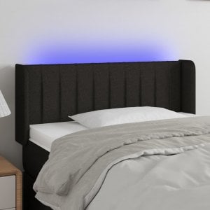 vidaXL vidaXL Zagłówek do łóżka z LED, czarny, 103x16x78/88 cm, tkanina 1