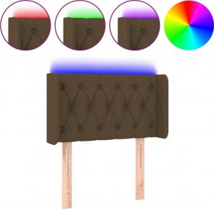 vidaXL vidaXL Zagłówek do łóżka z LED, ciemnobrązowy, 83x16x78/88 cm, tkanina 2