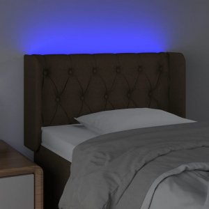 vidaXL vidaXL Zagłówek do łóżka z LED, ciemnobrązowy, 83x16x78/88 cm, tkanina 4