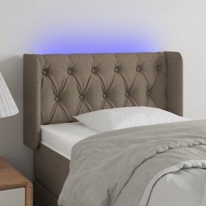 vidaXL vidaXL Zagłówek do łóżka z LED, taupe, 83x16x78/88 cm, tkanina 1