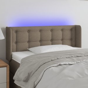 vidaXL vidaXL Zagłówek do łóżka z LED, taupe, 93x16x78/88 cm, tkanina 1