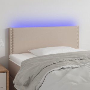 vidaXL vidaXL Zagłówek do łóżka z LED, cappuccino, 90x5x78/88 cm, ekoskóra 1