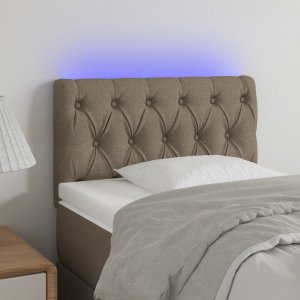 vidaXL vidaXL Zagłówek do łóżka z LED, taupe, 80x7x78/88 cm, tkanina 1