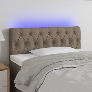 vidaXL vidaXL Zagłówek do łóżka z LED, taupe, 90x7x78/88 cm, tkanina 1