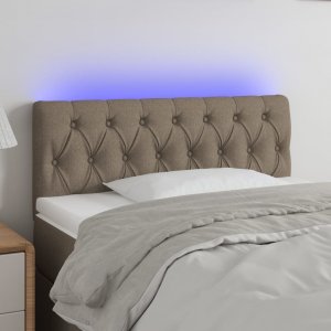 vidaXL vidaXL Zagłówek do łóżka z LED, taupe, 100x7x78/88 cm, tkanina 1