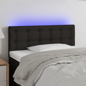 vidaXL vidaXL Zagłówek do łóżka z LED, czarny, 90x5x78/88 cm, tkanina 1