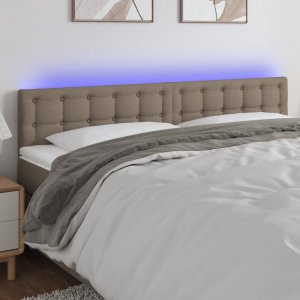 vidaXL vidaXL Zagłówek do łóżka z LED, taupe, 180x5x78/88 cm, tkanina 1