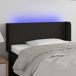 vidaXL vidaXL Zagłówek do łóżka z LED, czarny, 83x16x78/88 cm, tkanina 1