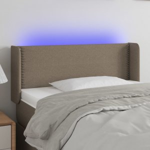 vidaXL vidaXL Zagłówek do łóżka z LED, taupe, 93x16x78/88 cm, tkanina 1