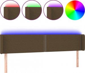 vidaXL vidaXL Zagłówek do łóżka z LED, ciemnobrązowy, 203x16x78/88cm, tkanina 2