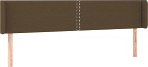 vidaXL vidaXL Zagłówek do łóżka z LED, ciemnobrązowy, 203x16x78/88cm, tkanina 3