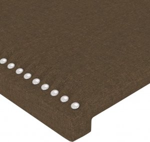 vidaXL vidaXL Zagłówek do łóżka z LED, ciemnobrązowy, 203x16x78/88cm, tkanina 5