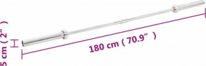 vidaXL Gryf olimpijski, 180 cm, stalowy (93621) 9