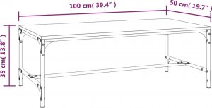 vidaXL Stolik kawowy, czarny, 100x50x35 cm, materiał drewnopochodny 8