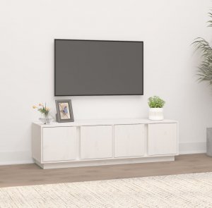 vidaXL vidaXL Szafka pod telewizor, biała, 140x40x40 cm, lite drewno sosnowe 1