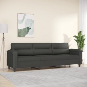 vidaXL vidaXL 3-osobowa sofa, ciemnoszary, 210 cm, tapicerowana mikrofibrą 1