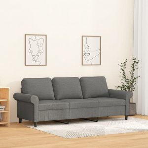 vidaXL vidaXL Sofa 3-osobowa, ciemnoszara, 180 cm, tapicerowana tkaniną 1