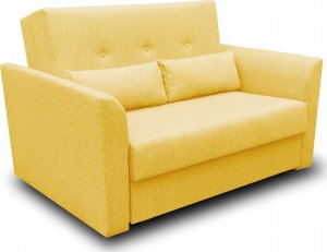 Platan MINI II sofa żółty fotel rozkładany z pojemnikiem 1