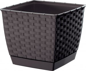 Prosperplast Doniczka kwadratowa RATOLLA SQUARE DRLK165-440U, Kolor Umbra, Prosperplast, Wymiary 15.5x15.5x14 cm 1