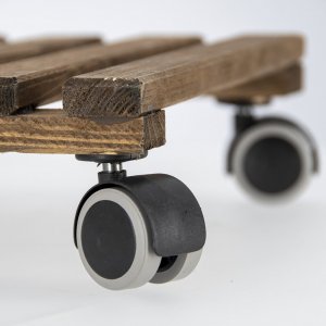 Esschert Design Drewniana podstawka na kółkach Platforma jezdna pod doniczkę 3
