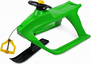 PrimeGarden Sportowe Sanki F1 CONTROL zielone z kierownicą 1