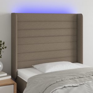 vidaXL vidaXL Zagłówek do łóżka z LED, taupe, 93x16x118/128 cm, tkanina 1