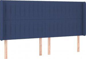 vidaXL vidaXL Zagłówek do łóżka z LED, niebieski, 183x16x118/128 cm, tkanina 3