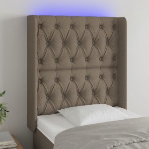 vidaXL vidaXL Zagłówek do łóżka z LED, taupe, 83x16x118/128 cm, tkanina 1