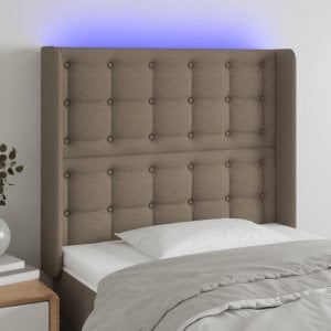 vidaXL vidaXL Zagłówek do łóżka z LED, taupe, 93x16x118/128 cm, tkanina 1