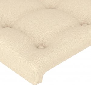 vidaXL vidaXL Zagłówek do łóżka z LED, kremowy, 183x16x118/128 cm, tkanina 5