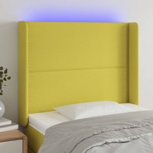 vidaXL vidaXL Zagłówek do łóżka z LED, zielony, 83x16x118/128 cm, tkanina 1