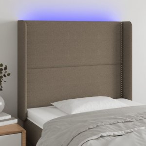 vidaXL vidaXL Zagłówek do łóżka z LED, taupe, 103x16x118/128 cm, tkanina 1