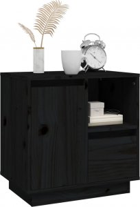 vidaXL vidaXL Szafki nocne, 2 szt., czarne, 50x34x50 cm, lite drewno sosnowe 5