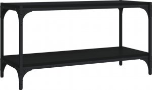 vidaXL Szafka pod TV, czarna 80x33x41 cm materiał drewnopochodny/ stal 2