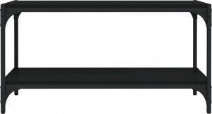vidaXL Szafka pod TV, czarna 80x33x41 cm materiał drewnopochodny/ stal 5